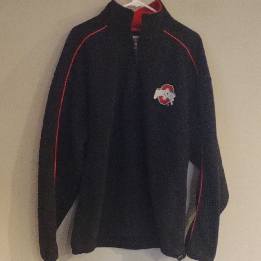 Collegiate Men's Xlarge Ohio State Black Quarter Zip‎  Fleece Top